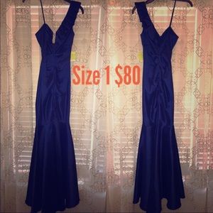 Long blue mermaid dress